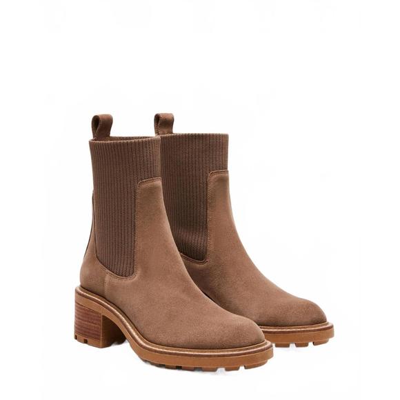 NEW STEVE MADDEN women kiley suede ankle boots in taupe - Picture 1 of 7